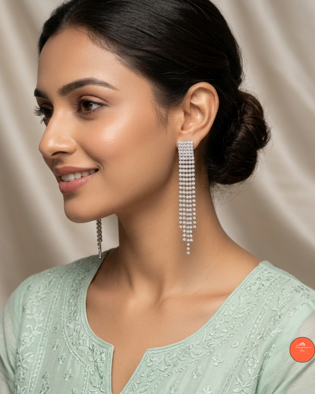Gold-Plated Waterfall Tassel Earrings