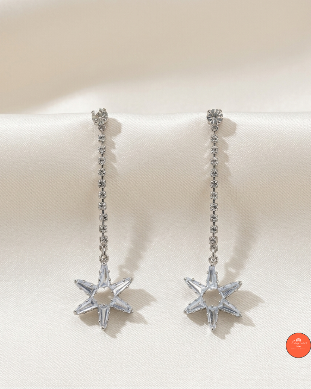 Sparkling Snowflake Drop Earrings