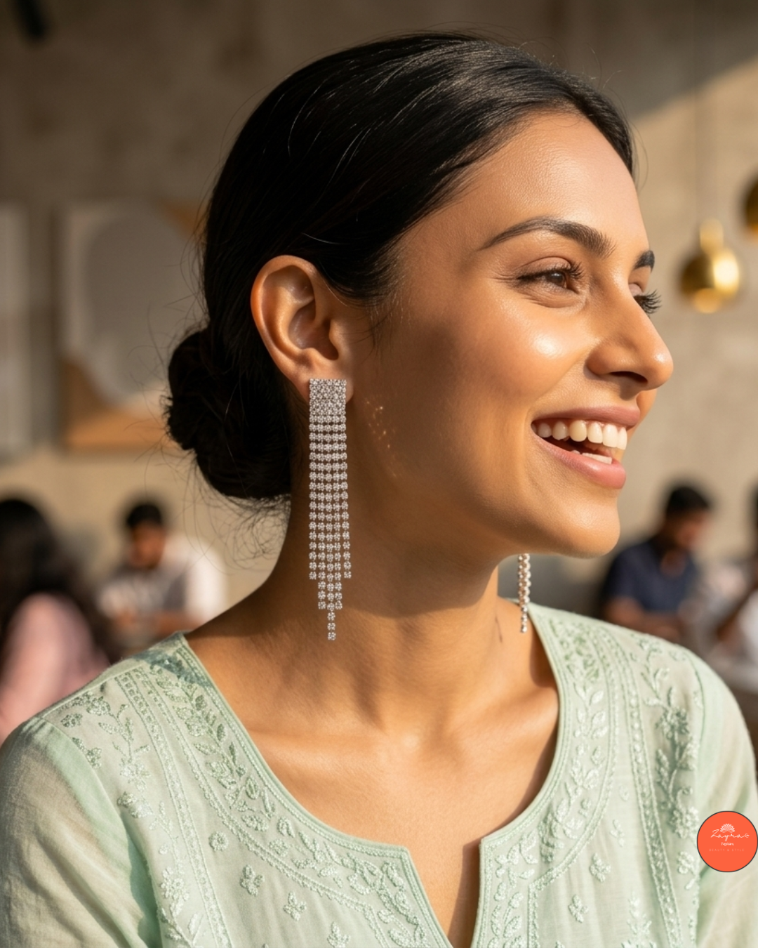 Gold-Plated Waterfall Tassel Earrings