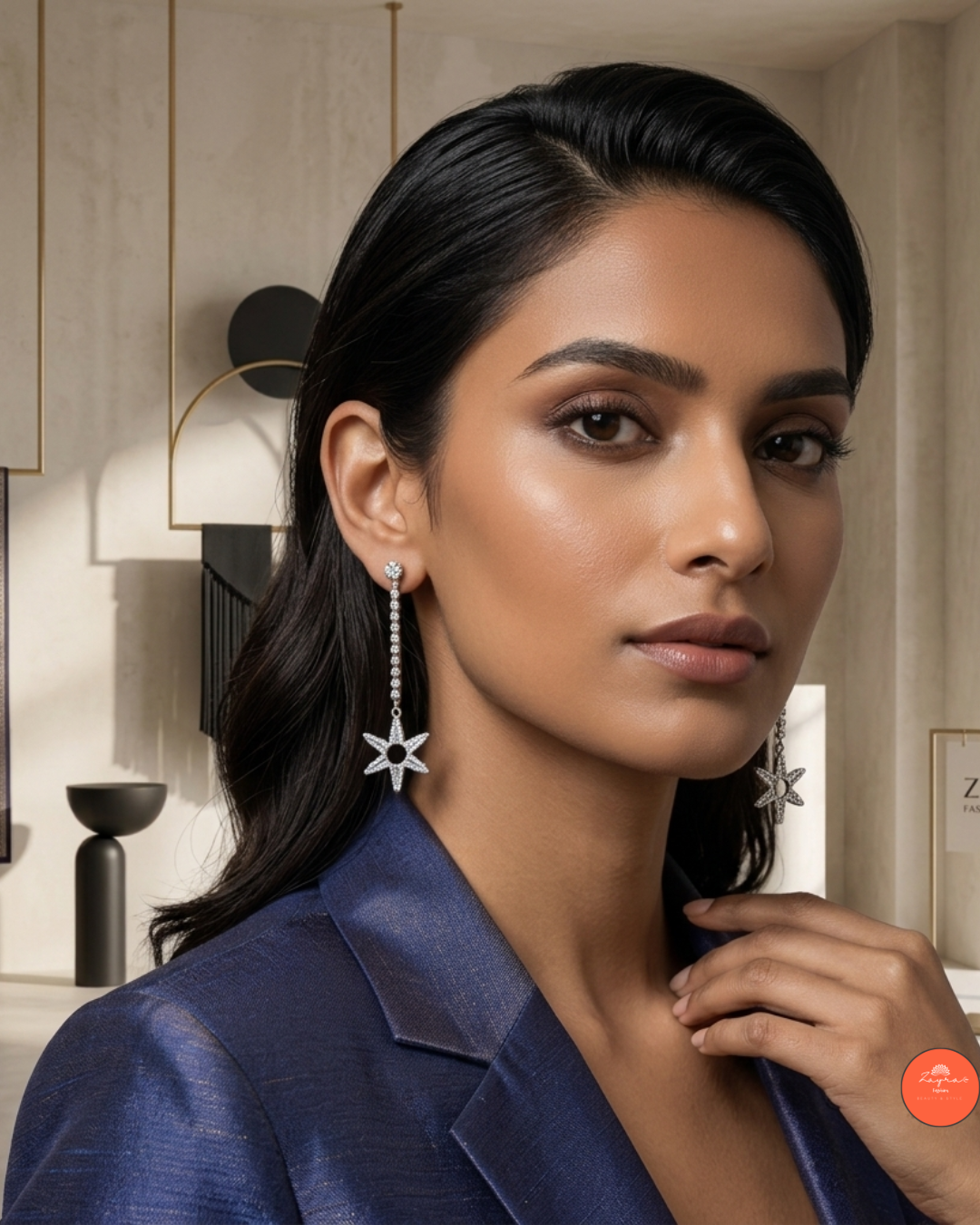 Sparkling Snowflake Drop Earrings