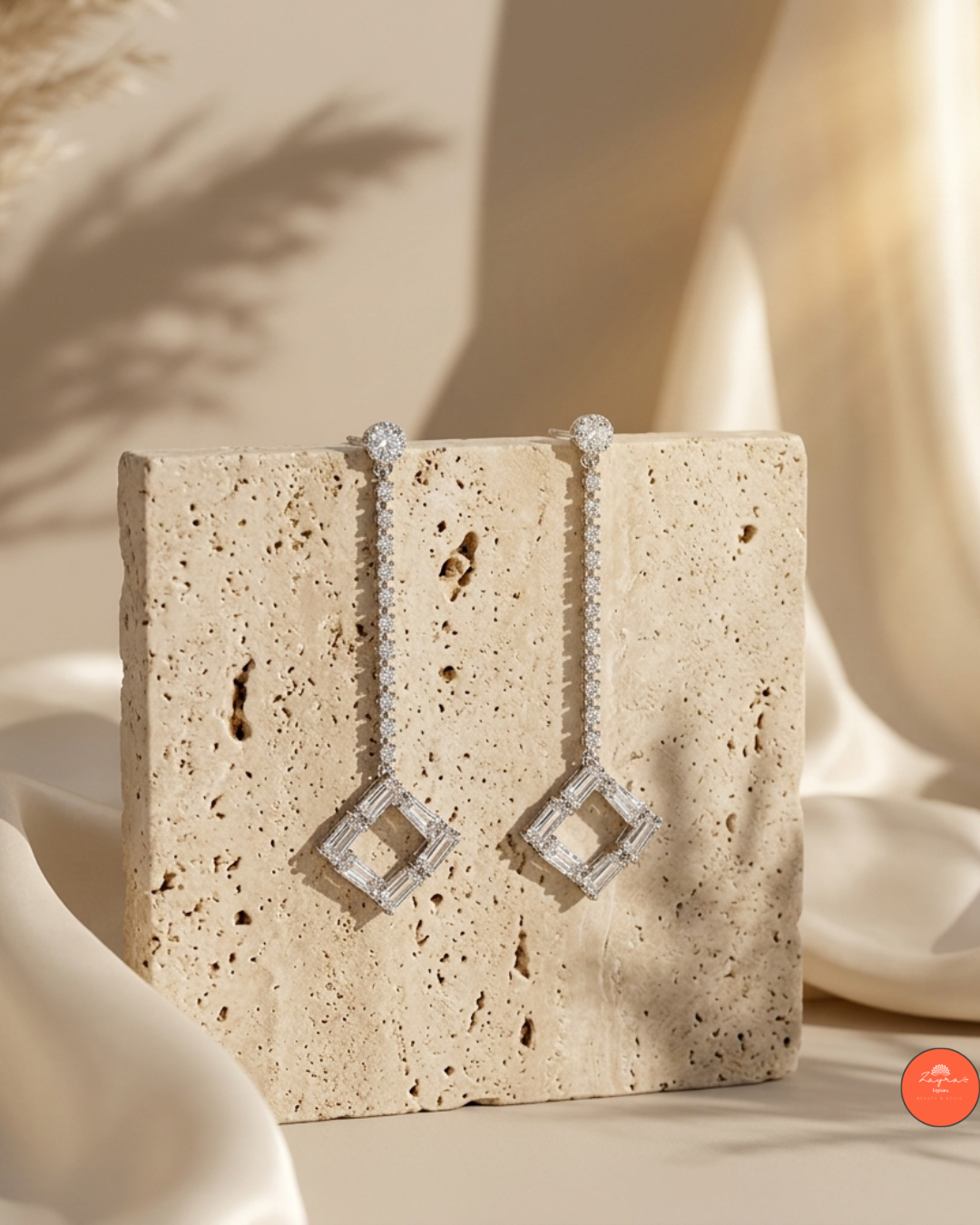 Dazzling Baguette Diamond Dangling Earrings