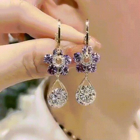 A Pair Of Sunflower Rose Gold Hoop Earrings - [ Buy 1 Get 1 Free ]