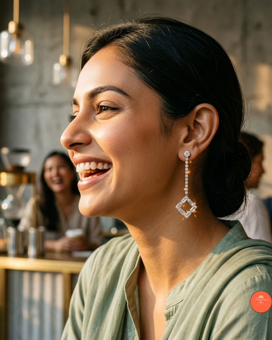 Dazzling Baguette Diamond Dangling Earrings