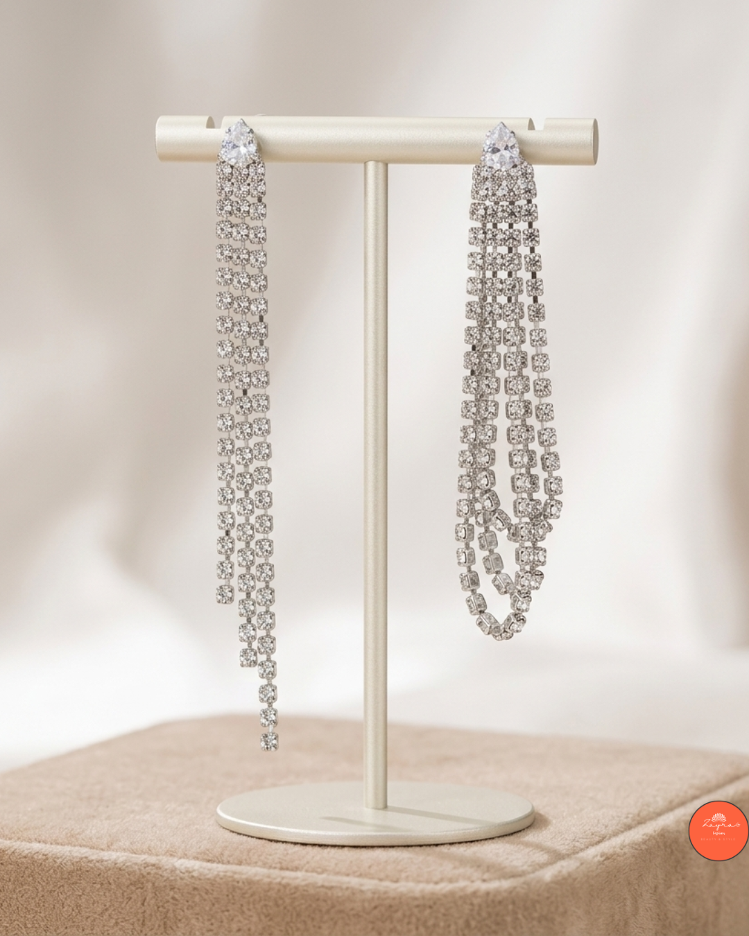 Silver Tone Fringe Waterfall Earrings