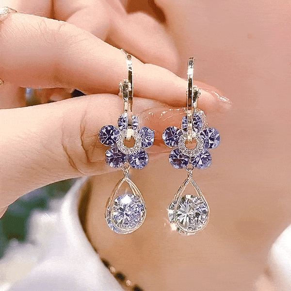 A Pair Of Sunflower Rose Gold Hoop Earrings - [ Buy 1 Get 1 Free ]