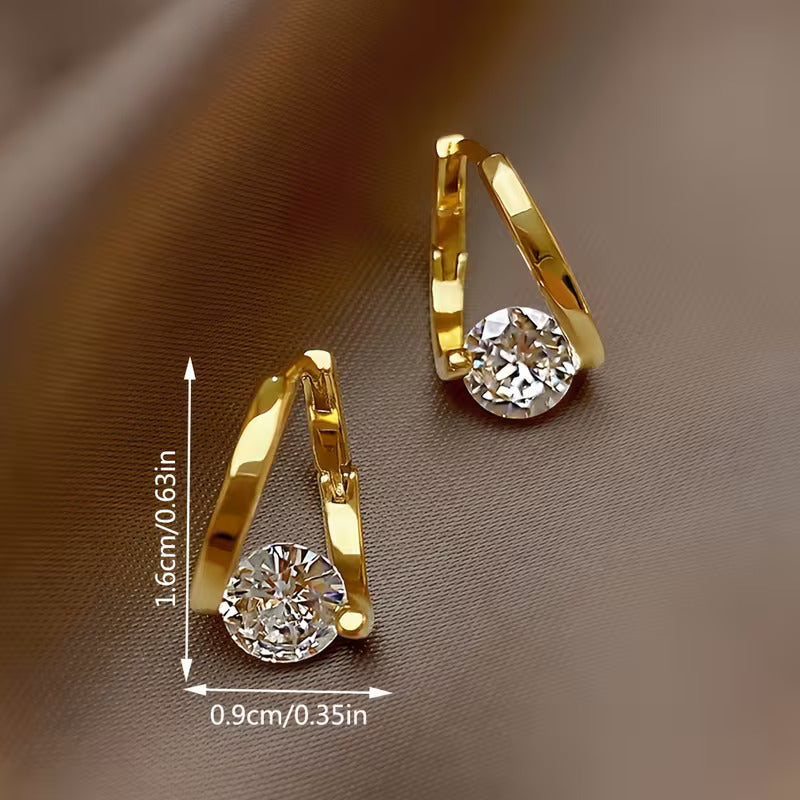 A Pair Of Gold-Toned Huggie Hoop Earrings -  [ Buy 1 Get 1 Free ]