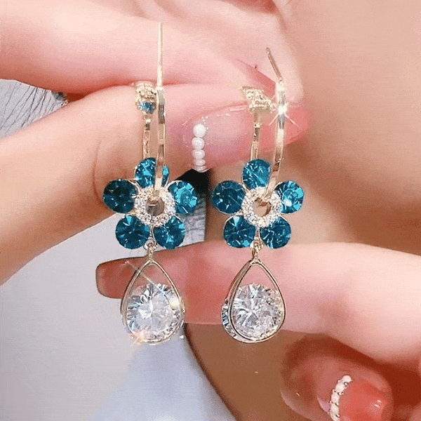 A Pair Of Sunflower Rose Gold Hoop Earrings - [ Buy 1 Get 1 Free ]