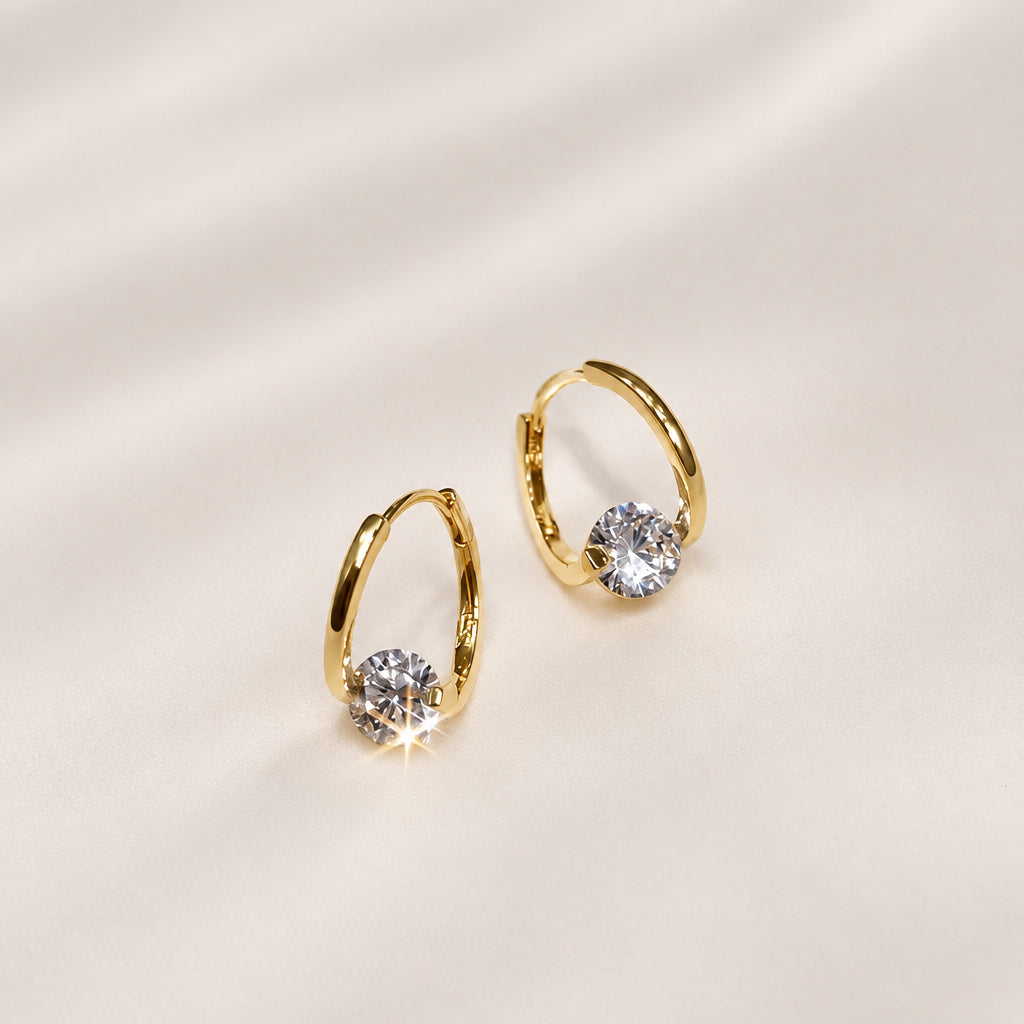 A Pair Of Gold-Toned Huggie Hoop Earrings -  [ Buy 1 Get 1 Free ]